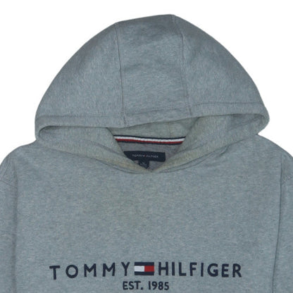 Tommy Hilfiger Men's Grey XL Pullover Hoodie Embroidered Logo