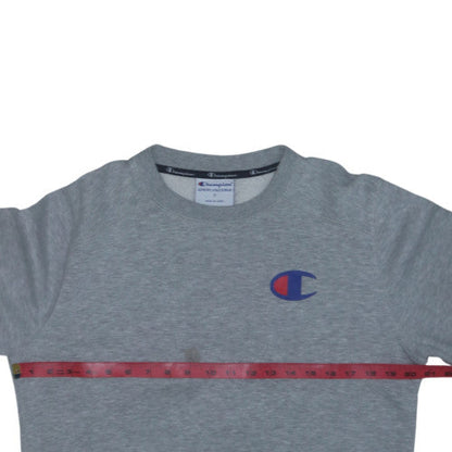 Champion Men's Grey Crew Neck Pullover Sweatshirt Size S Regular Fit