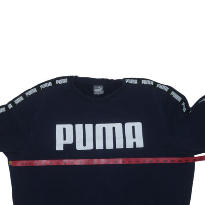 Puma Men's Blue 2XL Crew Neck Logo Pullover Sweatshirt