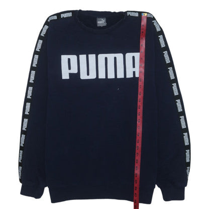 Puma Men's Blue 2XL Crew Neck Logo Pullover Sweatshirt