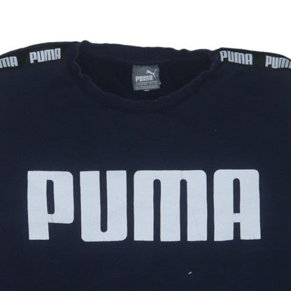 Puma Men's Blue 2XL Crew Neck Logo Pullover Sweatshirt