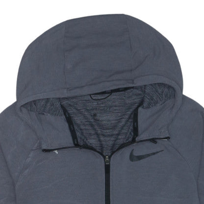 Nike Men's Grey Full Zip Dri-FIT Hoodie Size L Sportswear