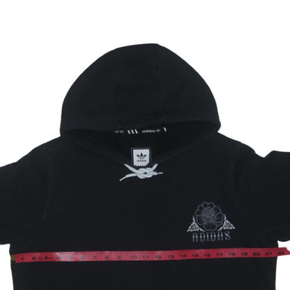 Adidas Womens Black Paisley Logo Pullover Hoodie M