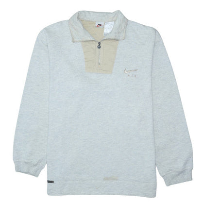 Nike Men’s Grey Fleece Quarter Zip Pullover Sweatshirt S