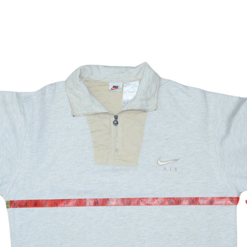 Nike Men’s Grey Fleece Quarter Zip Pullover Sweatshirt S