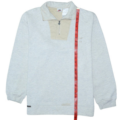 Nike Men’s Grey Fleece Quarter Zip Pullover Sweatshirt S