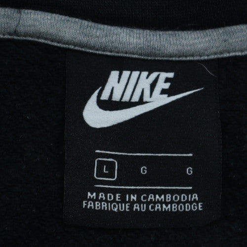 Nike Men's Black Full Zip Hoodie L - Just Do It Graphic Sweatshirt