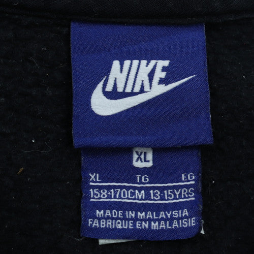 Nike Boys Black Full Zip Hoodie XL 13-15 Years Fleece Sportswear