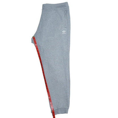adidas Men’s Grey 2XL Fleece Sweatpants with Logo and Drawstring