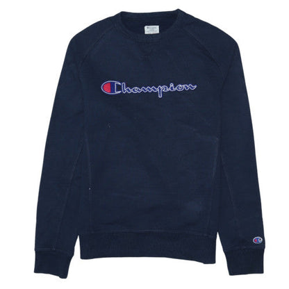 Champion Men's Blue Small Pullover Sweatshirt Logo Crew Neck