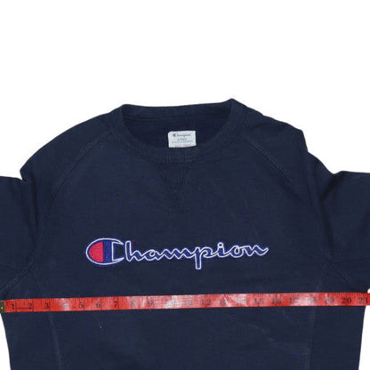 Champion Men's Blue Small Pullover Sweatshirt Logo Crew Neck