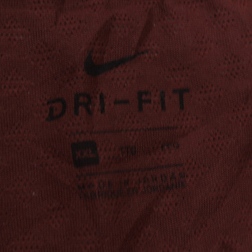 Nike Men's Brown Dri-Fit 2XL Short Sleeve Athletic T-Shirt