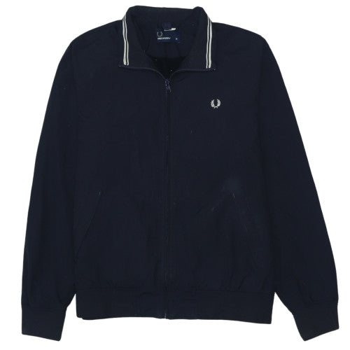 Fred Perry Men's Blue M Track Jacket Lightweight Zip-Up Cotton Blend