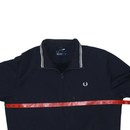 Fred Perry Men's Blue M Track Jacket Lightweight Zip-Up Cotton Blend