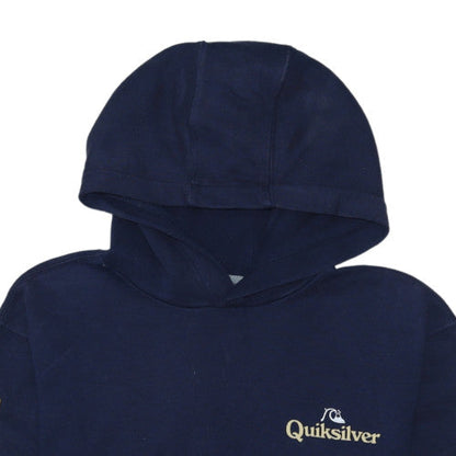 Quiksilver Boys Blue Pullover Hoodie Size 14 Years Hooded Fleece Logo Sweatshirt