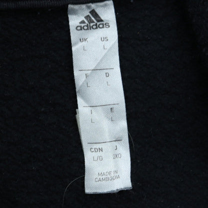 Adidas Men's Black Pullover Hoodie Size L Sports Fleece Sweatshirt