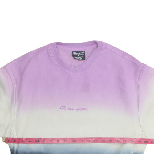 Champion Womens Purple Ombre Sweatshirt XS Crew Neck Pullover
