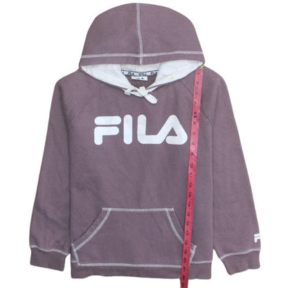 Fila Girls Purple Hooded Pullover Sweatshirt Size 12 Cotton Blend