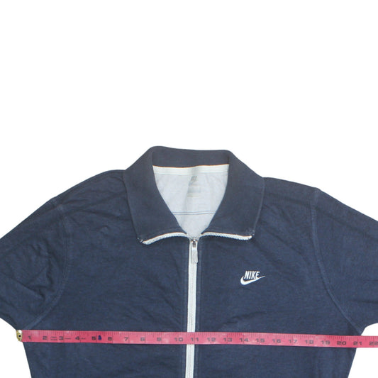 Nike Women's Blue Cotton Full Zip Track Jacket Size M