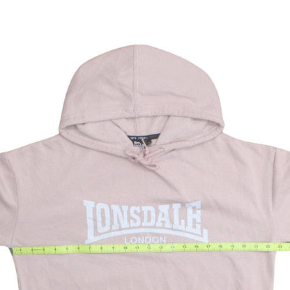 Lonsdale London Womens Pink Pullover Hoodie Size 12 Cotton Blend