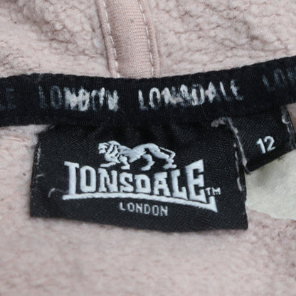 Lonsdale London Womens Pink Pullover Hoodie Size 12 Cotton Blend