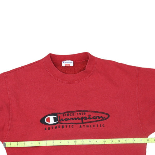 Champion Men's Red Small Pullover Sweatshirt Vintage Sports Style