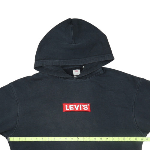Levi's Men's Black Relaxed Fit Pullover Hoodie M Logo Fleece