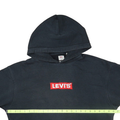 Levi's Men's Black Relaxed Fit Pullover Hoodie M Logo Fleece
