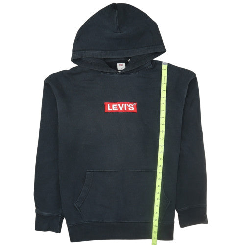 Levi's Men's Black Relaxed Fit Pullover Hoodie M Logo Fleece