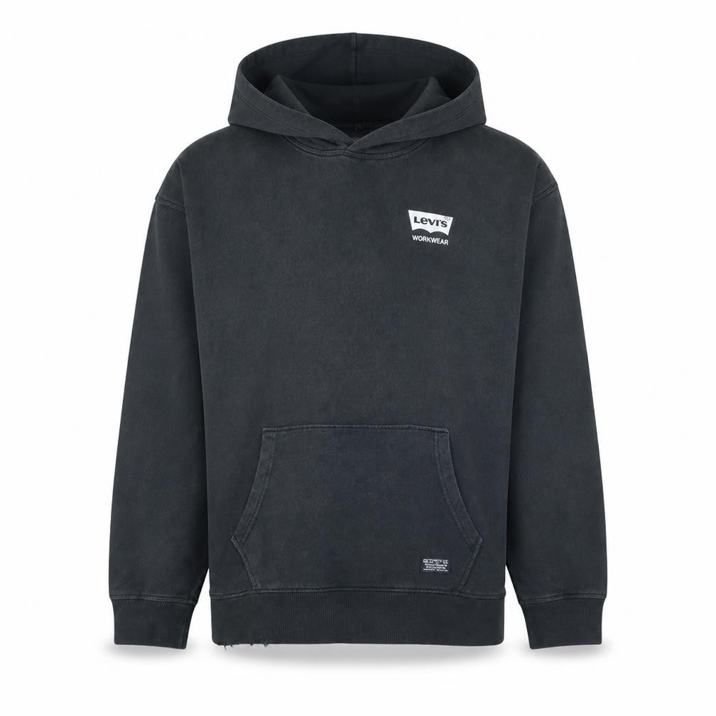 Levi's Men's Black Relaxed Pullover Hoodie L Workwear Fleece