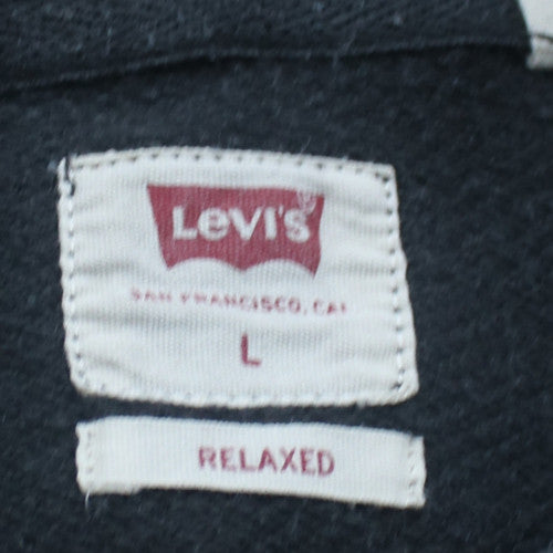 Levi's Men's Black Relaxed Pullover Hoodie L Workwear Fleece