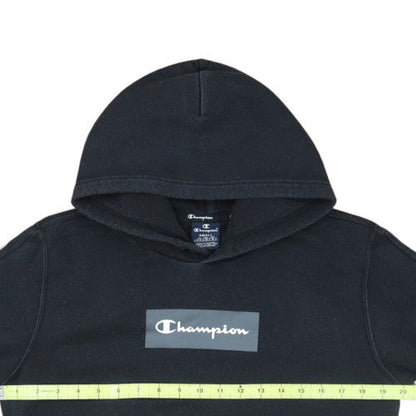Champion Men's Black Pullover Hoodie Small Logo Fleece Sweatshirt