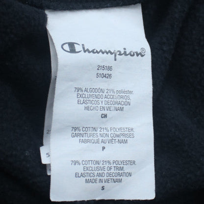 Champion Men's Black Pullover Hoodie Small Logo Fleece Sweatshirt