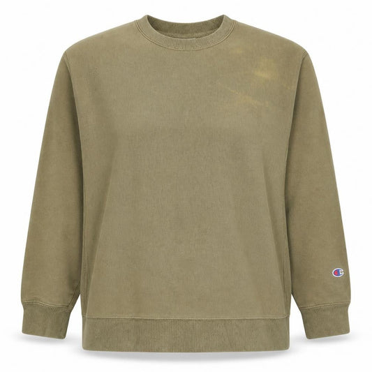 Champion Women Khaki Reverse Weave Sweatshirt L Cotton Blend Casual
