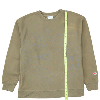 Champion Women Khaki Reverse Weave Sweatshirt L Cotton Blend Casual