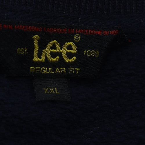 Lee Men's Blue 2XL Regular Fit Crew Neck Sweatshirt