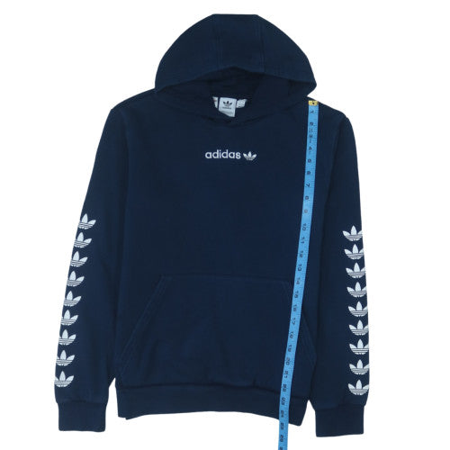Adidas Boys Blue Pullover Hoodie 15-16 Years Fleece Hooded Sweatshirt