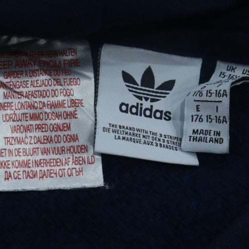 Adidas Boys Blue Pullover Hoodie 15-16 Years Fleece Hooded Sweatshirt