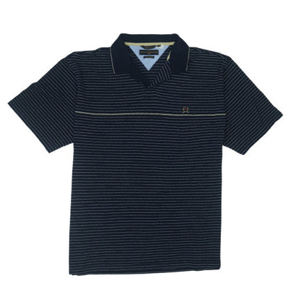 Tommy Hilfiger Men’s Black Striped Golf Polo Shirt XL Cotton