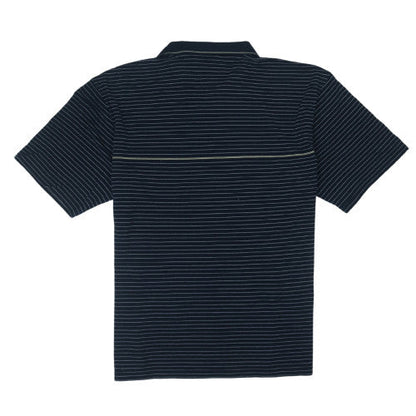 Tommy Hilfiger Men’s Black Striped Golf Polo Shirt XL Cotton