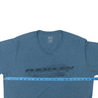 Oakley Men’s Blue V-Neck Regular Fit Graphic T-Shirt XL