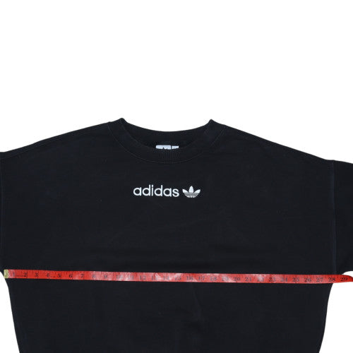 Adidas Womens Black Crew Neck Pullover Sweatshirt Size 20