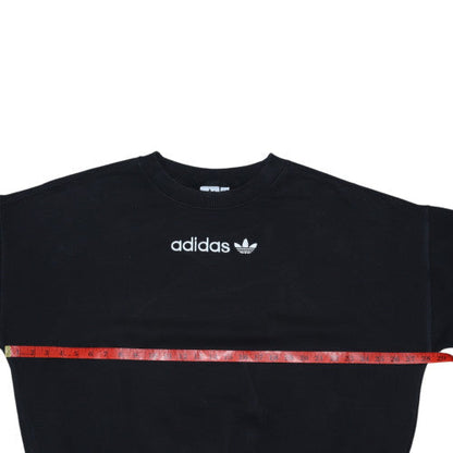 Adidas Womens Black Crew Neck Pullover Sweatshirt Size 20