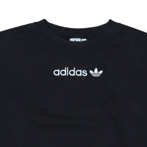 Adidas Womens Black Crew Neck Pullover Sweatshirt Size 20