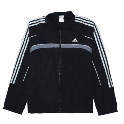 Adidas Men's Black Polyester Track Jacket Size M Full Zip Windbreaker