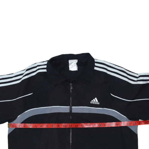 Adidas Men's Black Polyester Track Jacket Size M Full Zip Windbreaker