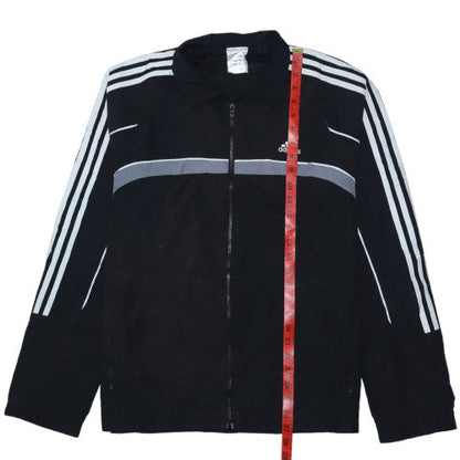 Adidas Men's Black Polyester Track Jacket Size M Full Zip Windbreaker