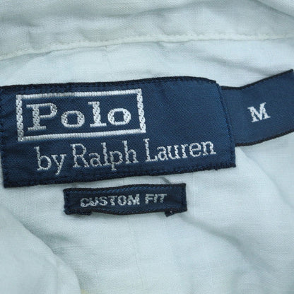 Ralph Lauren Men's Blue Linen Short Sleeve Slim Fit Button-Up Shirt M