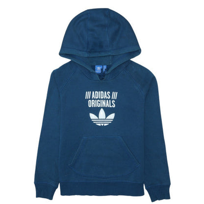 Adidas Originals Blue Women's Pullover Hoodie Size 10 Cotton Blend
