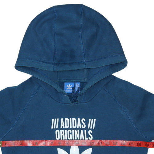 Adidas Originals Blue Women's Pullover Hoodie Size 10 Cotton Blend